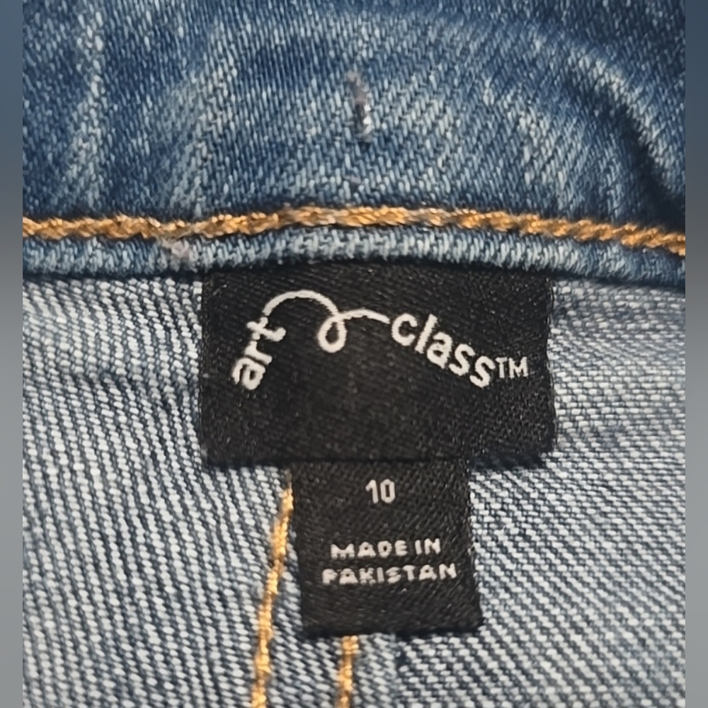 Art Class High Rise Wide Leg SWIRL Jeans Light And Dark Blue Wash Girls Size 10 - Picture 4 of 11